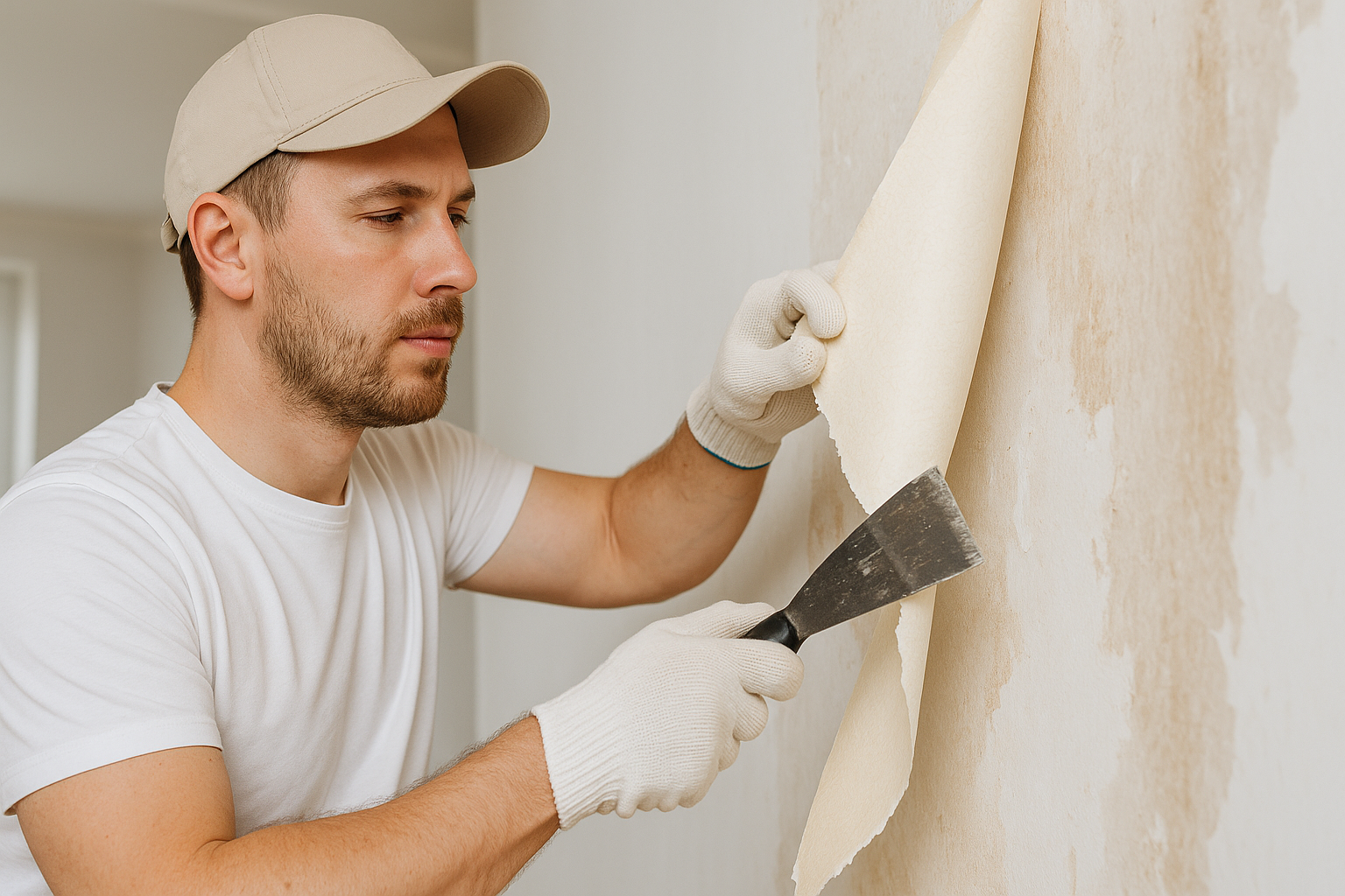 Burlington wallpaper removal project 4